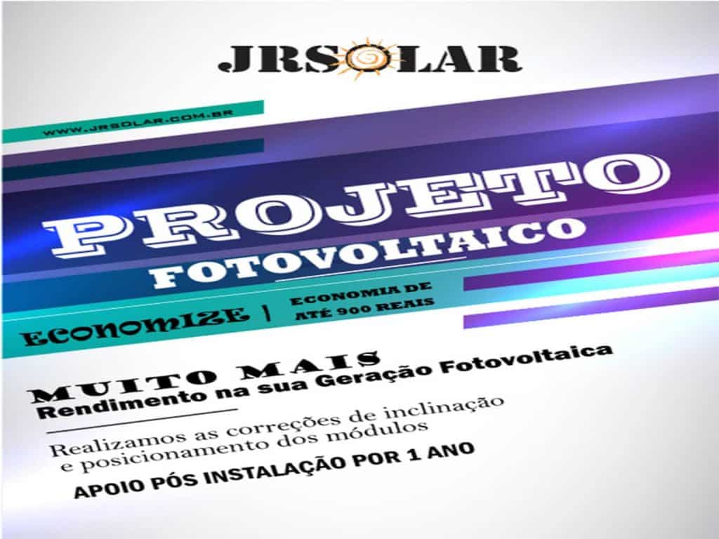 Projeto Fotovoltaico profissional JrSolar Empresa de Energia Solar - Fotovoltaico