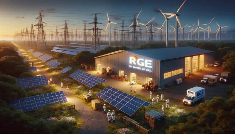 Subestação de microgeração de energia solar da RGE com painéis solares e tecnologia avançada
